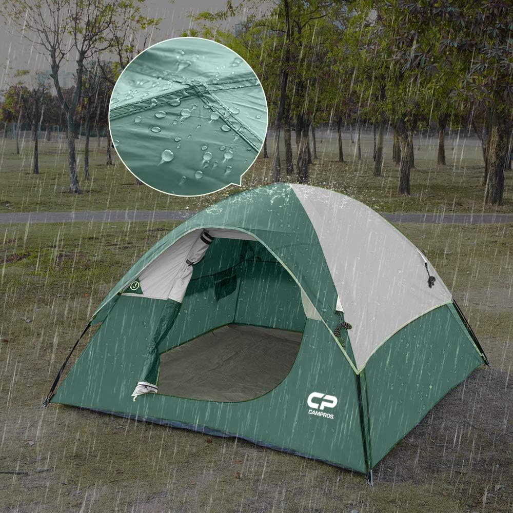 CAMPROS CP 3 Person Tent, Waterproof Dome Tents for Camping with Rainfly