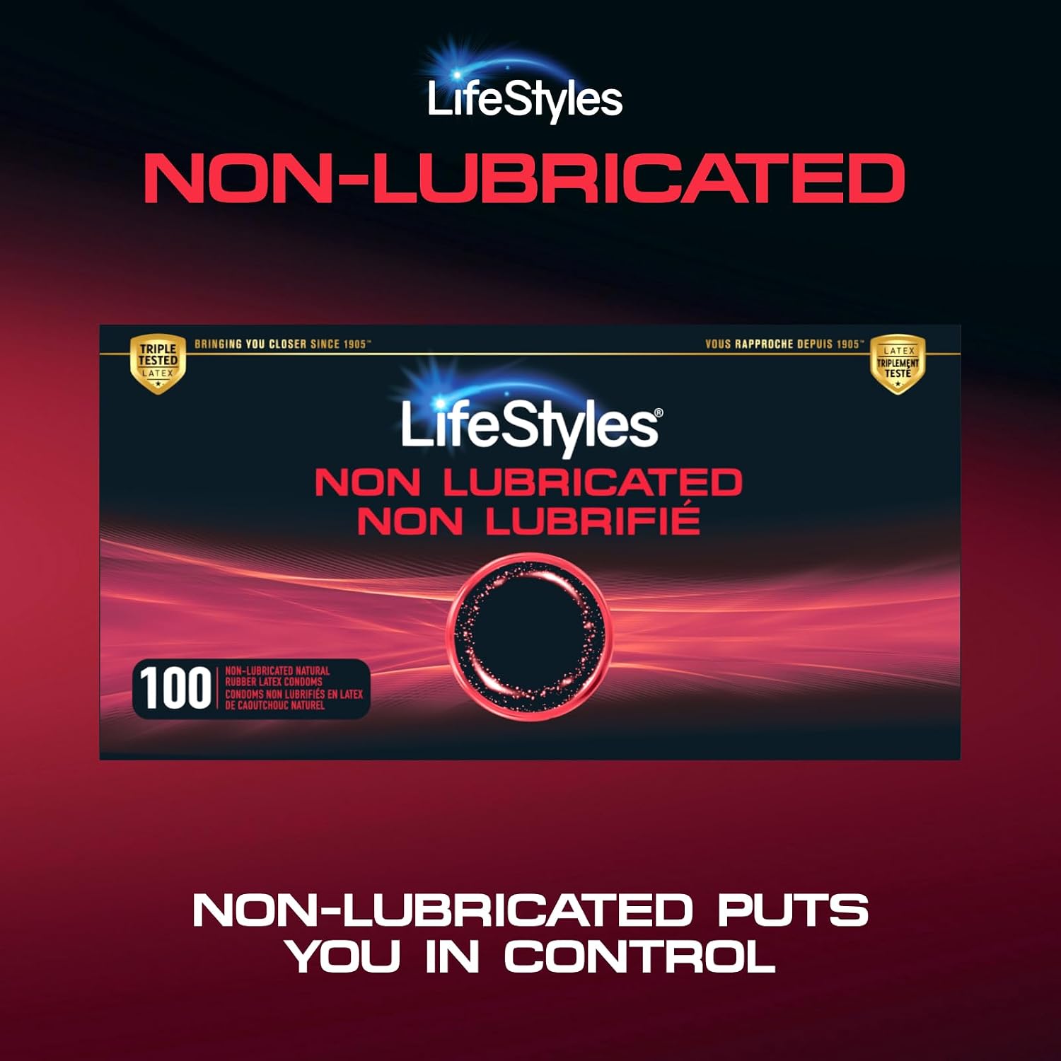 LifeStyles Non-Lubricated Natural Rubber Latex Condoms Value Pack, 100 Count