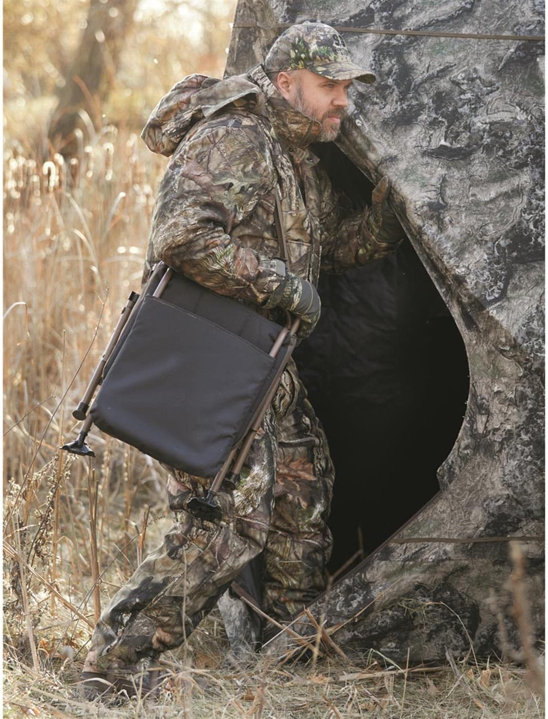 Guide Gear Huntrite 360 Swivel Hunting Blind Chair, 300 Pound Capacity, Folding, Lightweight, Portable, Padded Cushion Hunting Seat