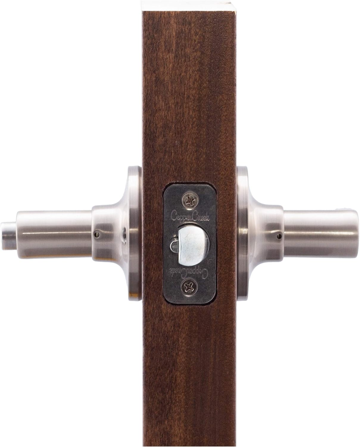 Copper Creek DL1231SS Daley Push Button Privacy Door Lever, Satin Stainless