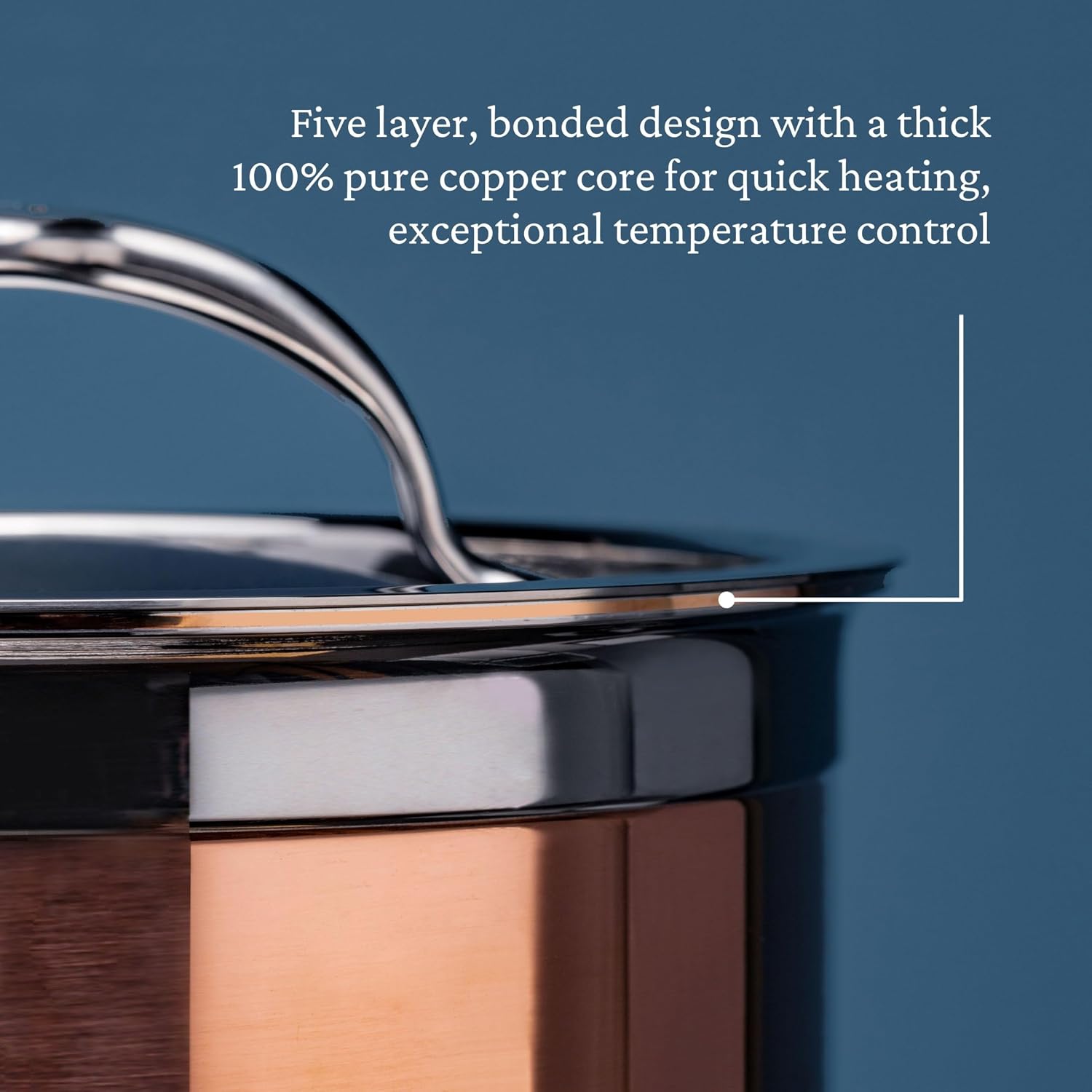 Hestan - CopperBond Collection - 100% Pure Copper Frying Pan, Induction Cooktop Compatible, 8.5-Inch