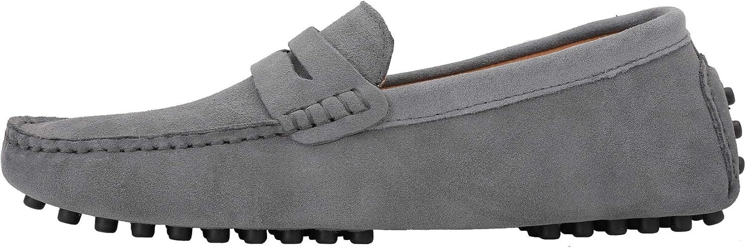 JIONS Mens Driving Penny Loafers Suede Moccasins Slip On Casual Dress Boat Shoes