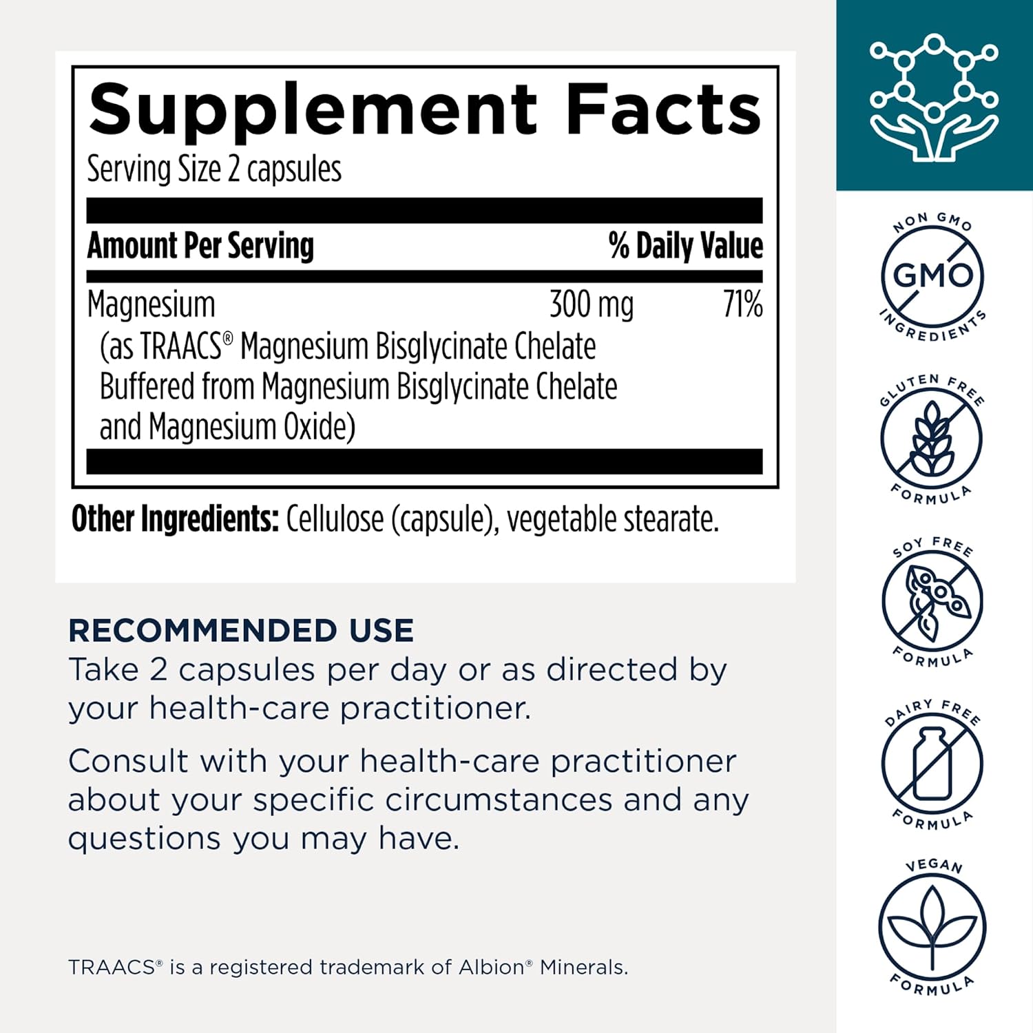 Designs for Health Magnesium Glycinate Complex - High Absorption, Patented Magnesium Complex - Promotes Calm Sleep, Energy, Bone & Heart Health, and Immune Support - Vegan, Gluten Free (120 Capsules)
