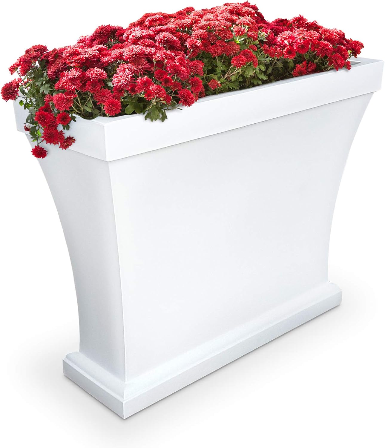 Mayne Bordeaux 40in Rectangular Trough Planter, Black | All season, Indoor/Outdoor, Double-wall design, Fade resistant, 15-year warranty