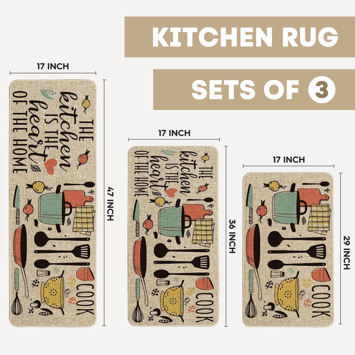 Artoid Mode The Kitchen is The Heart of The Home Kitchen Mats Set of 2