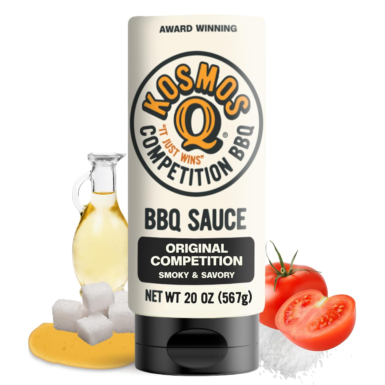 Kosmos Q Sweet Apple Chipotle BBQ Sauce, Tangy Natural Barbecue Sauce with Real Apples & Spicy Chipotle Peppers, Sweet & Spicy Glaze for Pork, Chicken, Ribs & More, Gluten Free, 15.5 Oz Bottle