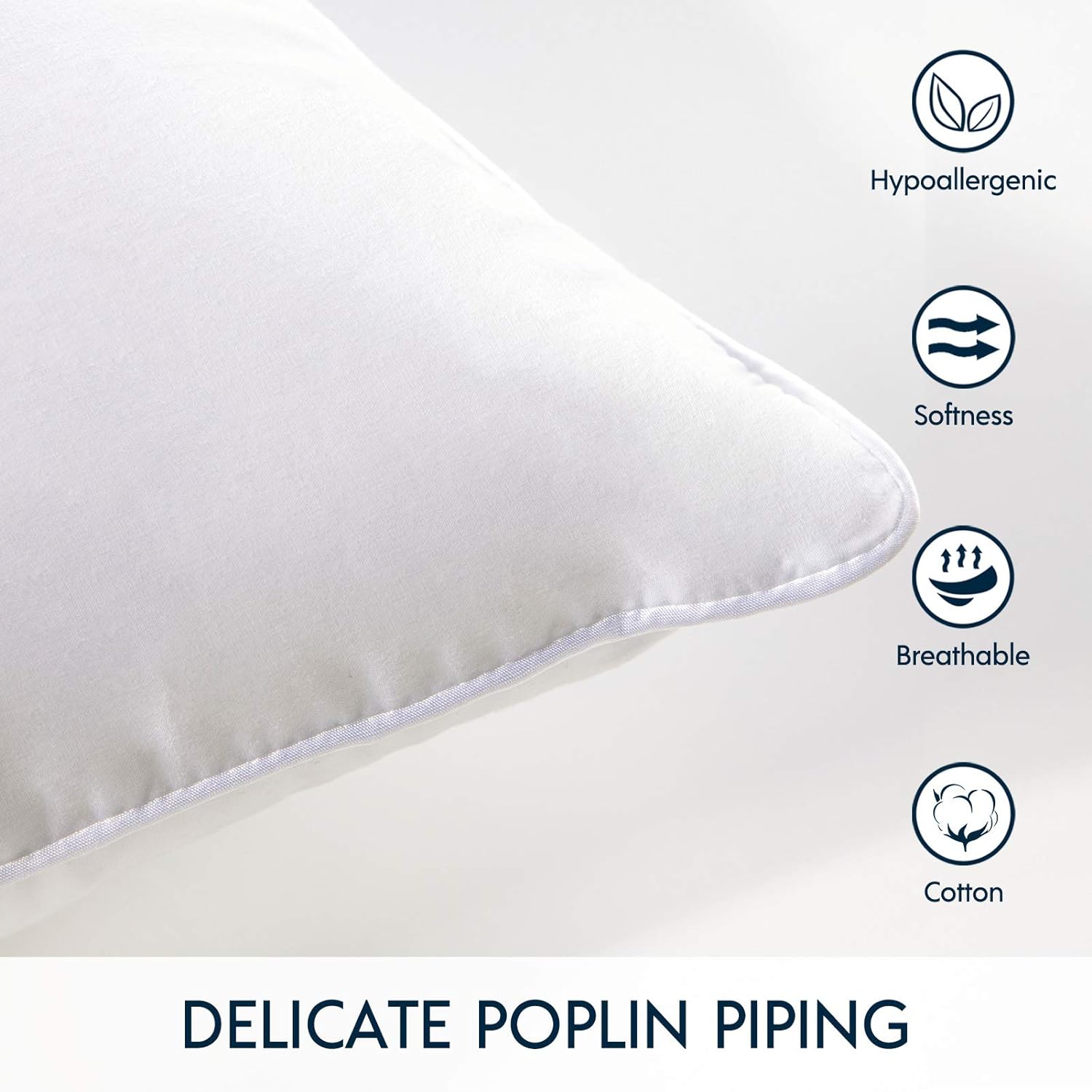 Phantoscope Throw Pillow Insert with 100% Cotton Cover, 26x26 Inch, 1 Pack