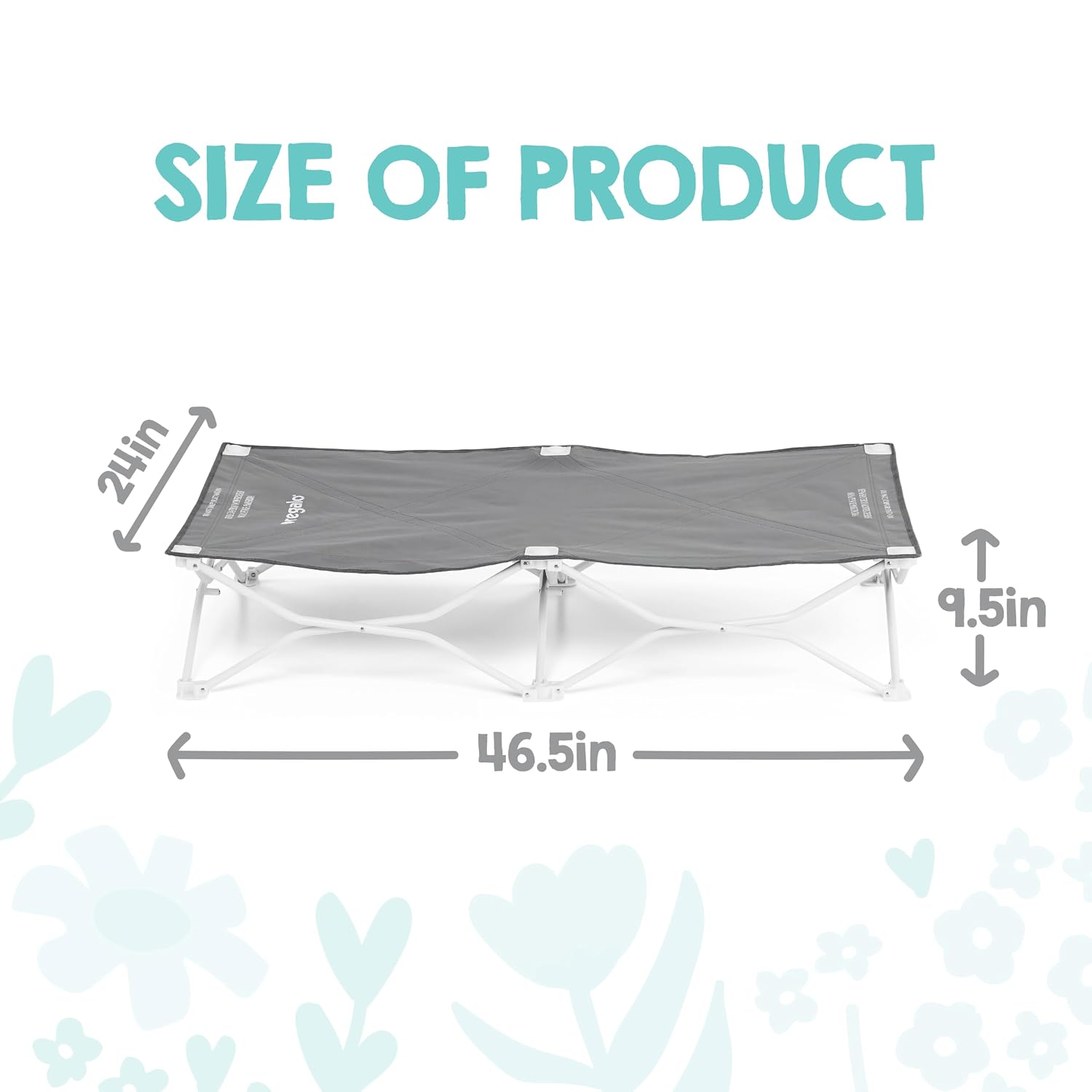 Regalo My Cot® Portable Toddler Bed, Foldable Kids Travel Bed & Camping Cot, Lightweight Sleeping Cot for Toddlers, Indoor/Outdoor