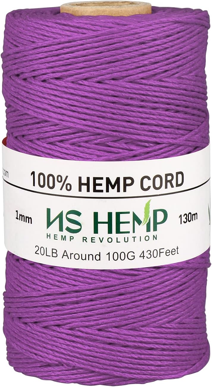 【 NS HEMP 】 Sustainable Hemp Twine Hemp Cord for Jewelry Making, Hemp Cord 1mm 130 Meters (026 RAW)
