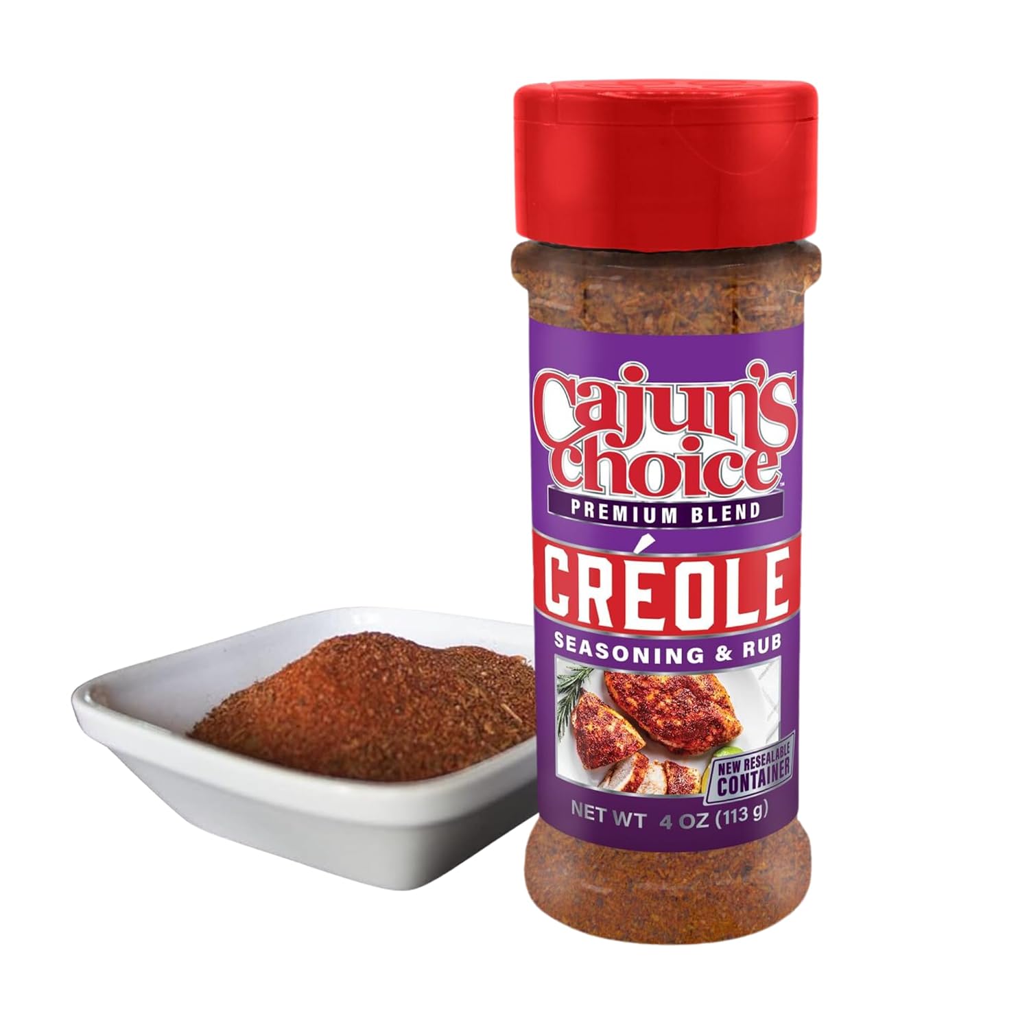 Cajun's Choice Blackened Seasoning - 2.75 oz Jar, Pack of 2, All Natural, Low Salt, Gluten-Free - Authentic Louisiana Spice for Fish & BBQ | Low-sodium, all-natural seasoning and rub for fish, seafood, chicken, pork, steak, vegetables and salads.