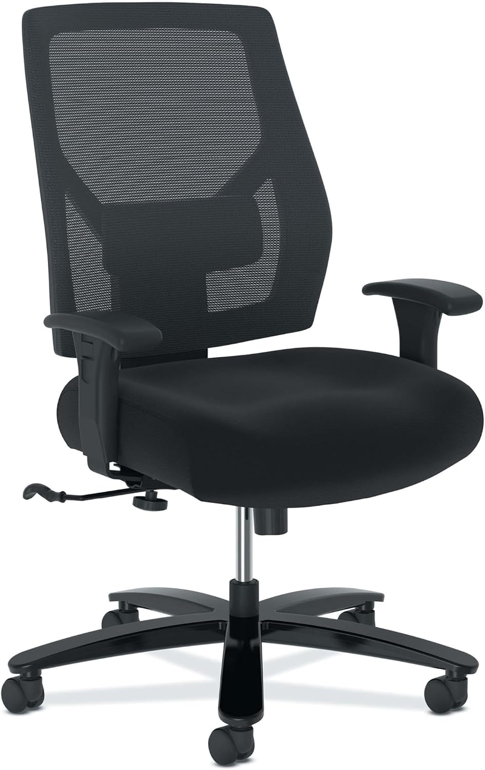 HON Crio Big and Tall Ergonomic Office Chair, Heavy Duty Desk Chair, Black | Big and tall ergonomic office desk chair for desk work, lumbar support, adjustable arms, mesh comfort, 450 lb capacity