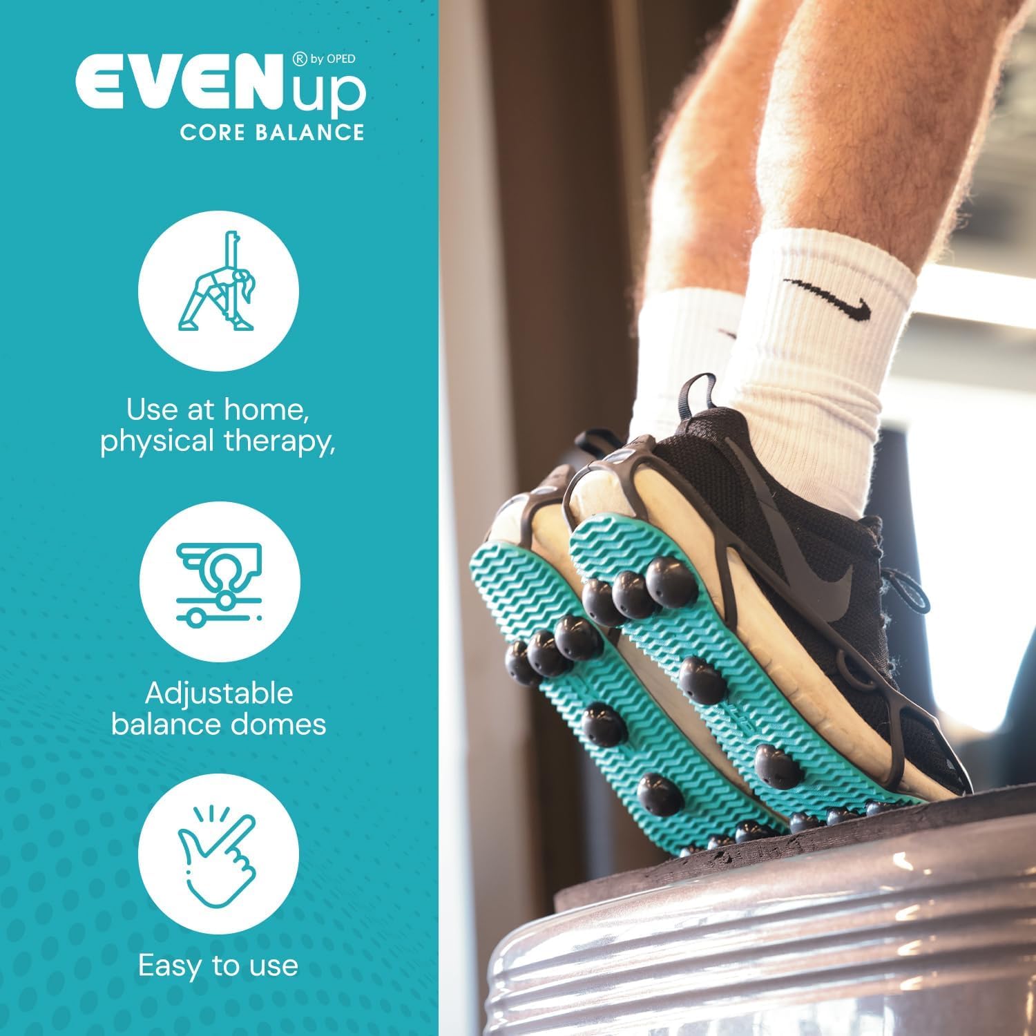 EVENup Core Balance for Women & Men, Worn on Your Shoes, Core Balance Equipment for Physical Therapy & Core Strength Training, Adjustable Balance Domes