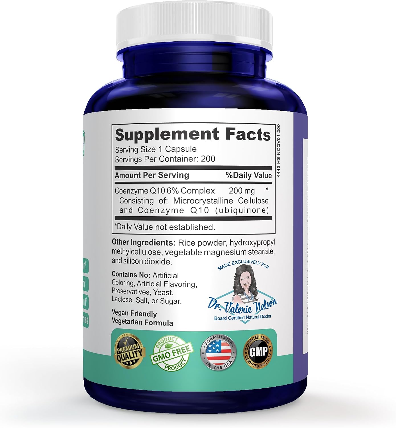 CoQ10 - Co-Enzyme Q10-200 mg - Excellent Value - 200 Caps - Quick Absorption - Veg. Caps - Non-GMO - Ubiquinone - Heart & Cellular Energy & Brain
