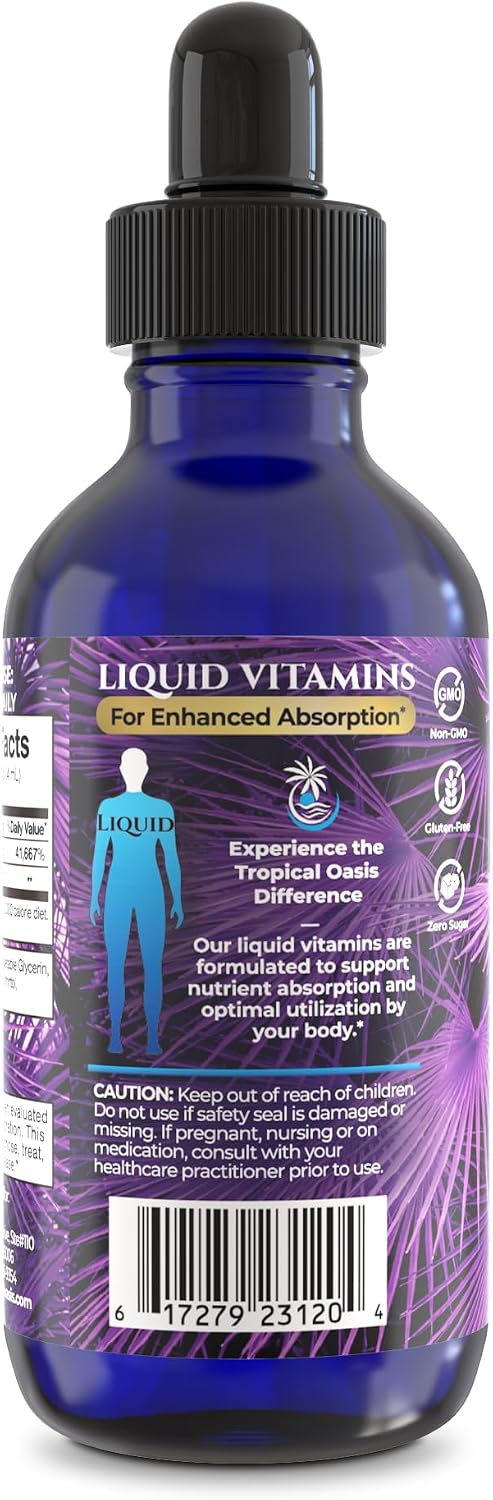 Mega Premium Liquid Multivitamin | Natural Immune Support Vitamin w/ 1333% Vitamin C, 200% D3, Zinc + 20 Vitamins, 70 Minerals, & 21 Amino Acids | Sugar Free | Orange Flavor | 98% Absorption | 32 Serv