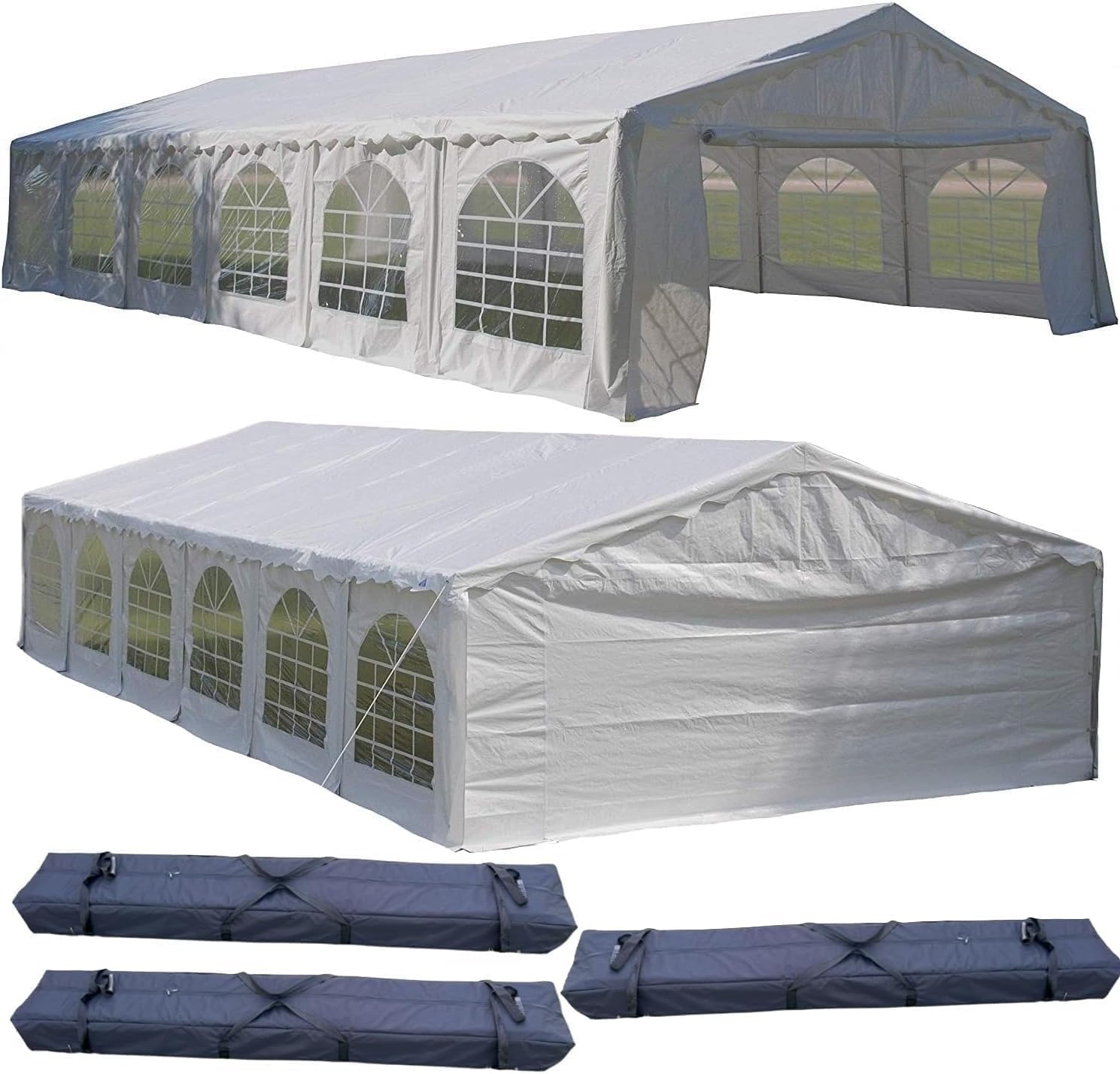 DELTA 26'x16' Budget PE Party Tent + (2) Long Bags + (1) Short Bag, Tents for Parties, Canopy Carpas para Fiestas,Wedding Event Tents for Outdoor Events (B Model)