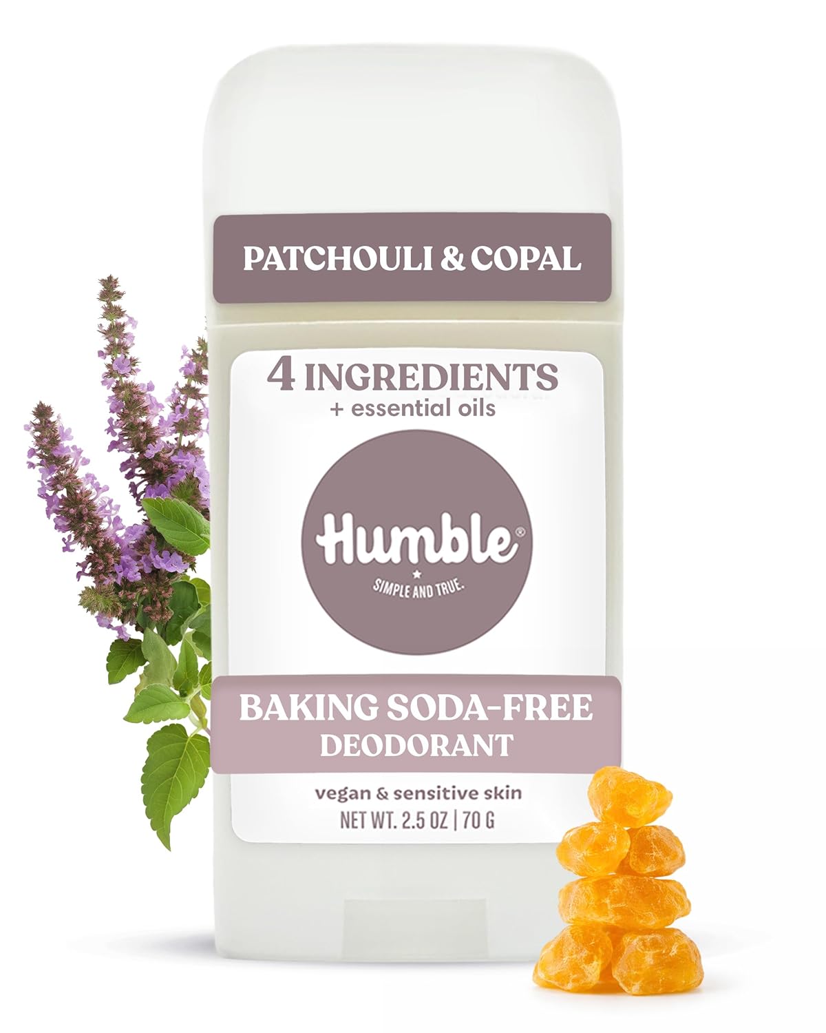 Humble Aluminum-Free Deodorant, Simply Unscented - 1 Pack | Baking Soda-Free, Clean, Fresh, Natural, Essential Oils, Sensitive Skin, Long-Lasting Odor Control, Cruelty-Free, Men & Women