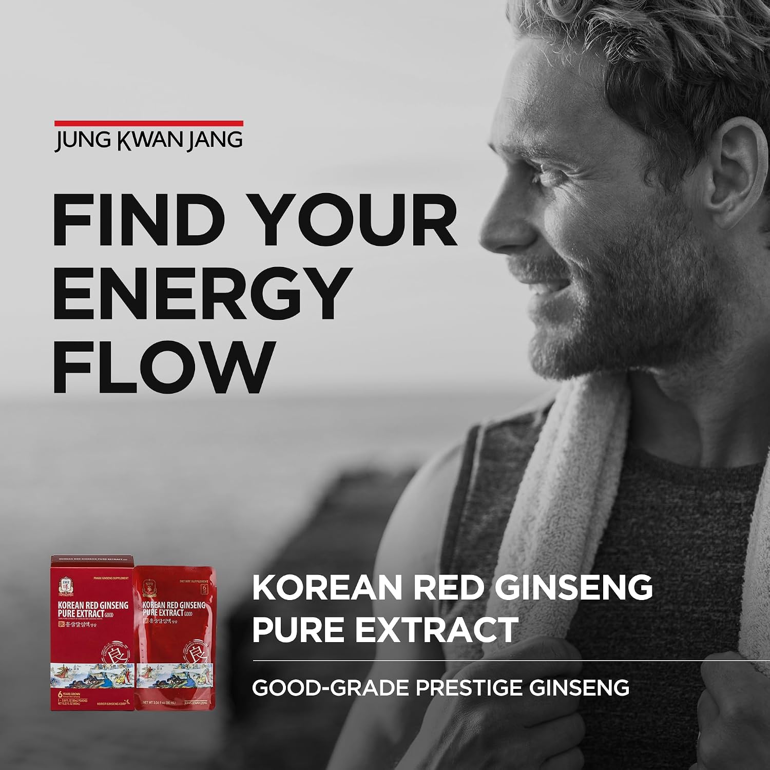 Jung Kwan Jang Korean Ginseng Pure Extract Cut - Immnue Support 30 Pouches | Sorted By Root Grade: Earth, Good & Cut, Korean Red Panax Ginseng, Ready-To-Consume Packet Supplement Drinks for Men & Women