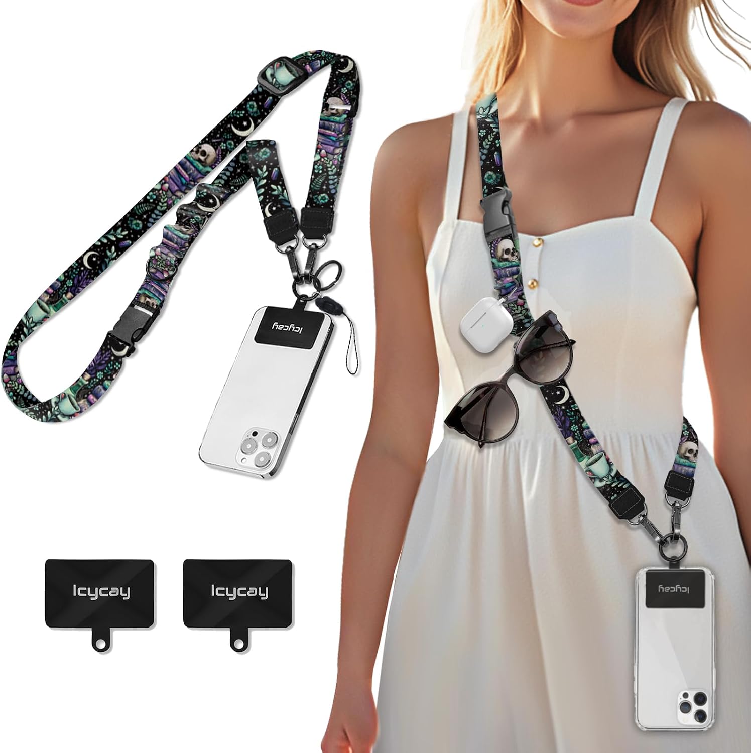 Icycay Phone Lanyard Crossbody Strap Neck Adjustable Teacher Women Cat