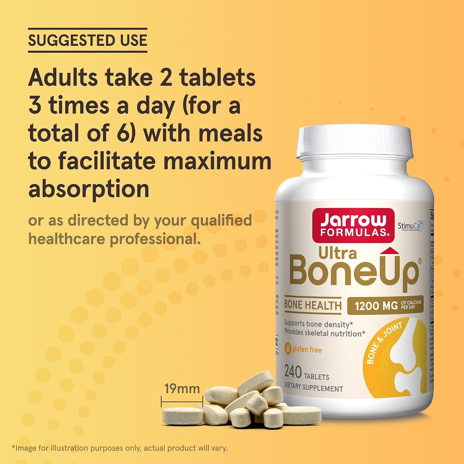 Jarrow Ultra BoneUp, Includes MK-7 & Silicon for Bone Support, 240 Tablets | Bone Density Support, StimuCal™ MCHA, Calcium, Vitamin D3 & K2 MK-7