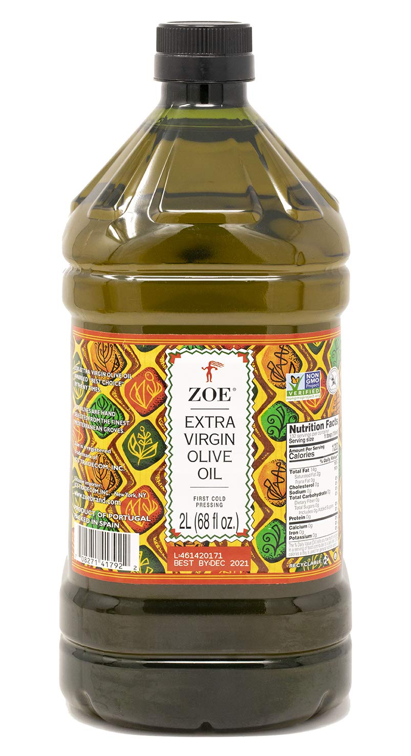 ZOE Extra Virgin Olive Oil 2L (68 fl oz) | Freshly Harvested, First Cold-Pressed | High Polyphenol, Hand-Selected Olives from Spain | Fruity Flavor