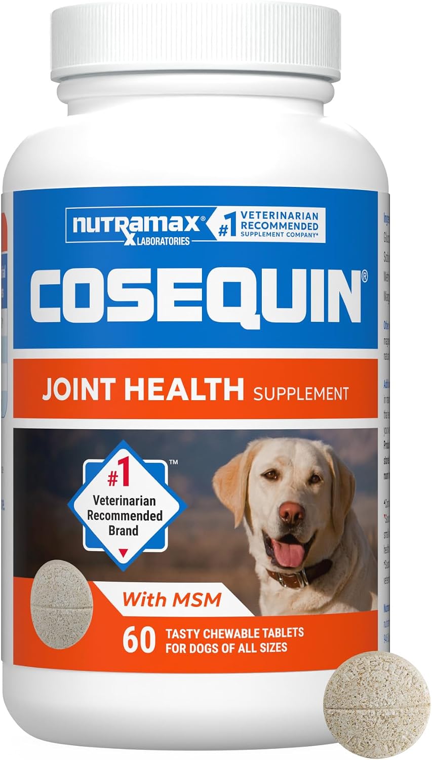 Nutramax Cosequin Joint Supplement for Dogs, Chewable Tablets, 132ct | Glucosamine + Chondroitin for Dogs with MSM, Supports Healthy Joints, All Breeds & Sizes, All Ages