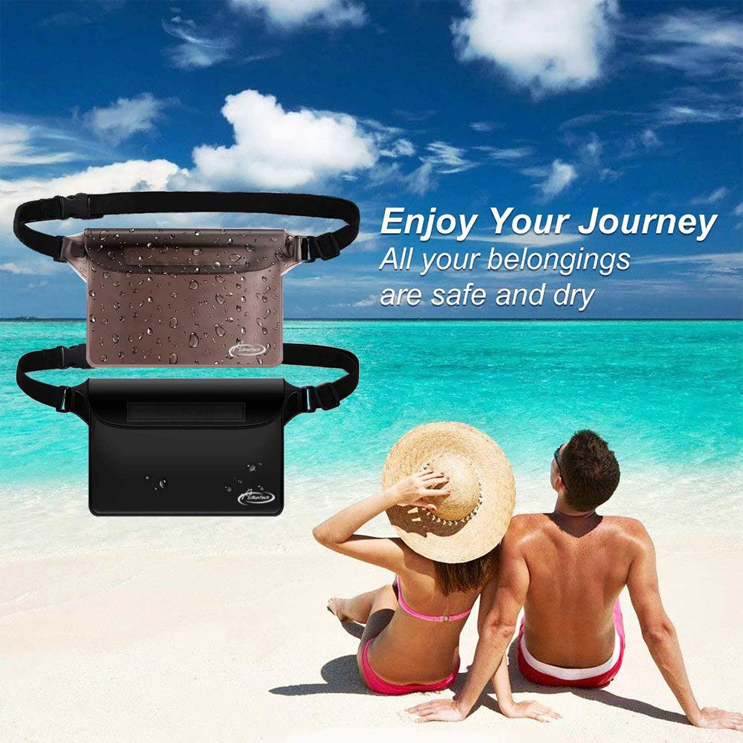 AiRunTech Waterproof Fanny Pack,Phone Pouch Dry Bag for Passport Wallet Purse,Floating Waterproof Bags for Travel Beach Swimming Kayaking Boating Cruise Accessories