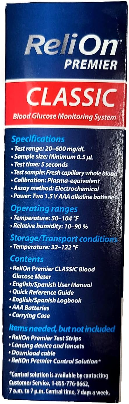 Relion Premier Blood Glucose Monitoring System, Classic by Reli On