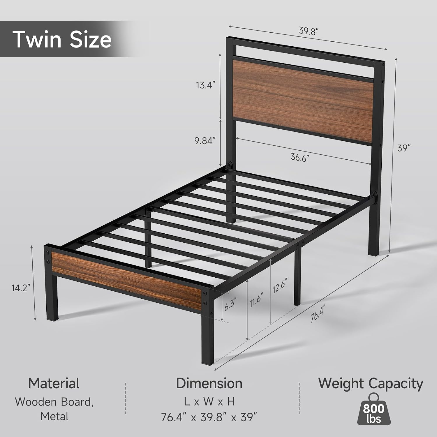 Z-hom Easy Assembly Queen Bed Frame & Headboard Footboard,Underbed Storage | Sturdy Metal Structure,Silent Anti-Slip Support,Under Bed Storage Space,No Box Spring Needed,Modern Bedroom Furniture