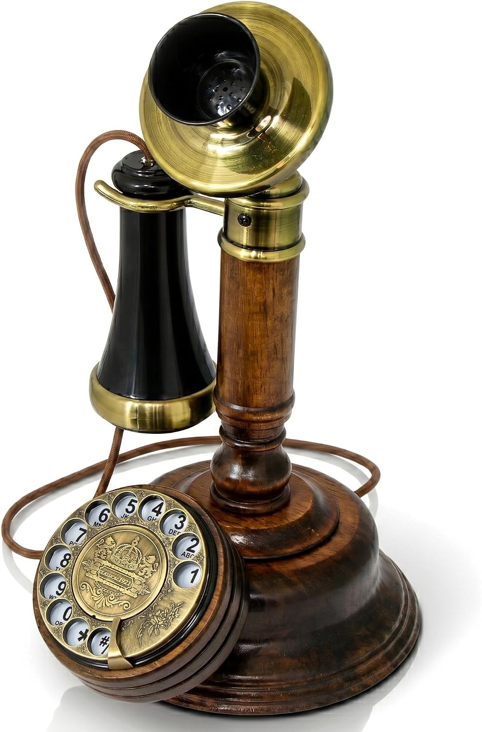 Opis Technology 1921 Cable Model C — A Real-Wood Candlestick Rotary Phone, Fully Working on Modern Home Phone Lines.