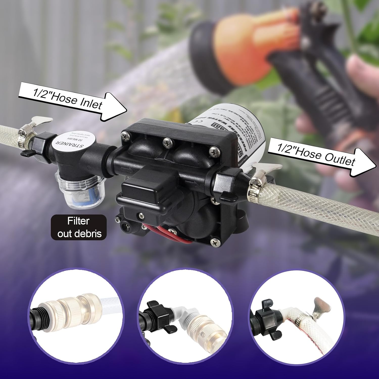 RV Water Pumps 115V AC Pressure Pump with Pressure Switch, Self-priming Water Pump 4.0GPM 45PSI, Fresh Water Pump for RV, Kitchen Barthroom Camping Marine Yacht Garden Diaphragm Pump115volt