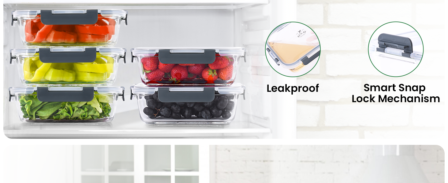 food prep containers glass kitchen storage