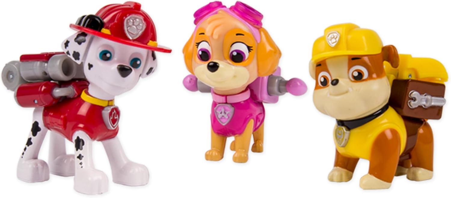 Paw Patrol Action Pack Pups 3pk Figure Set Marshall, Skye, Rubble