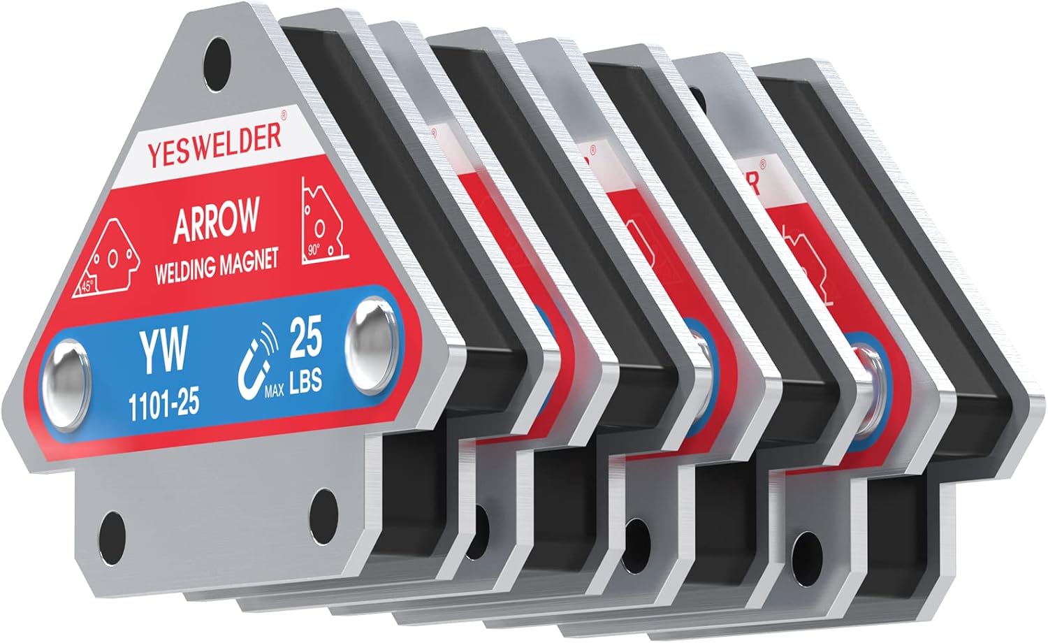 YESWELDER 4-Pc Welding Magnet Set, 50 lb Holding Power Welding Accessories