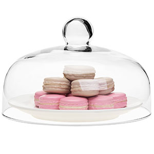 9-Inch Round Glass Cake Dome Cover, Pastry Display Cloche with Knob Handle