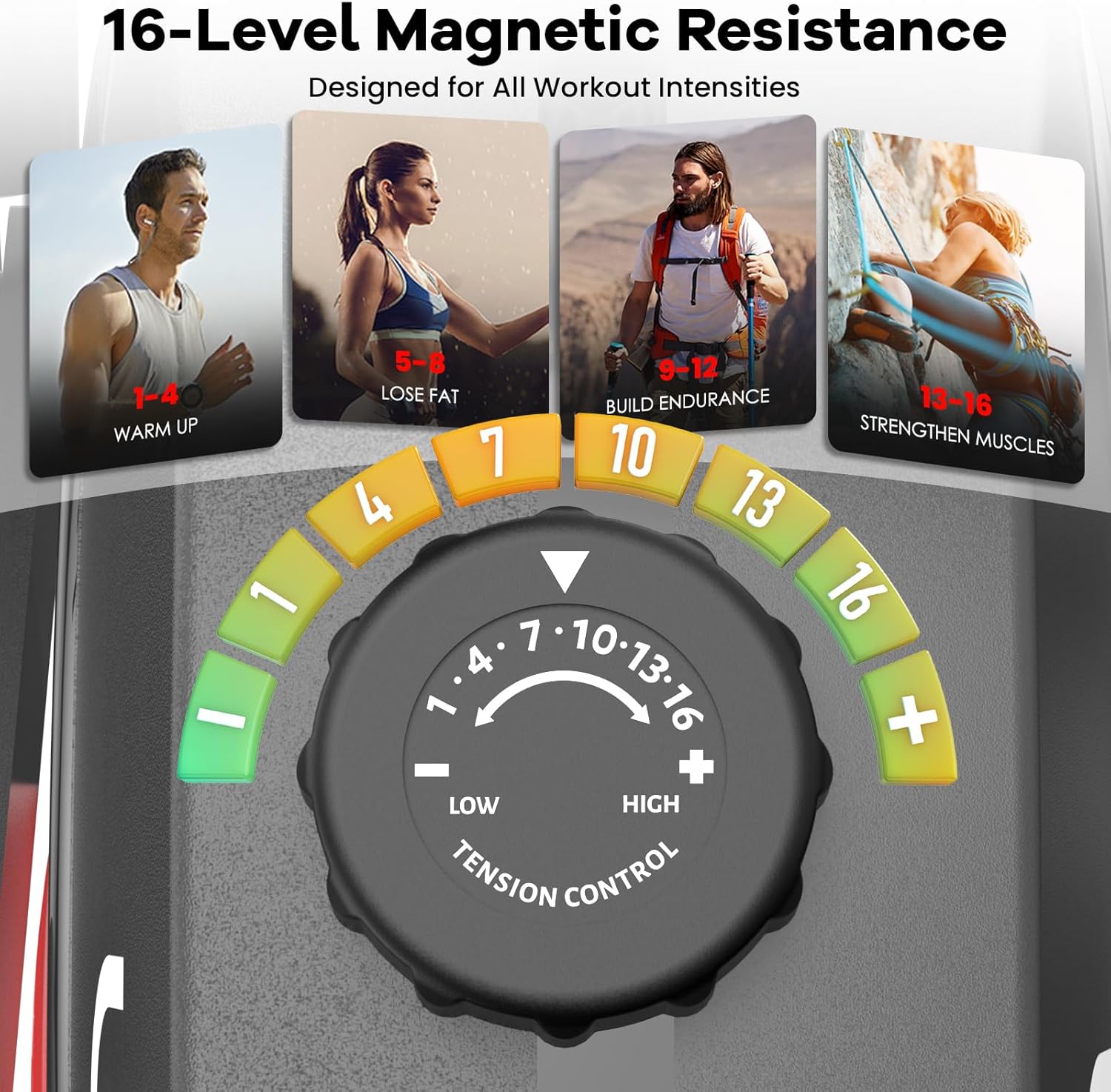 Recumbent Exercise Bike for Home, Stationary Bike with Arm Exerciser | 16-Level Magnetic Resistance, 450LBS Capacity, Bluetooth App, LCD Monitor