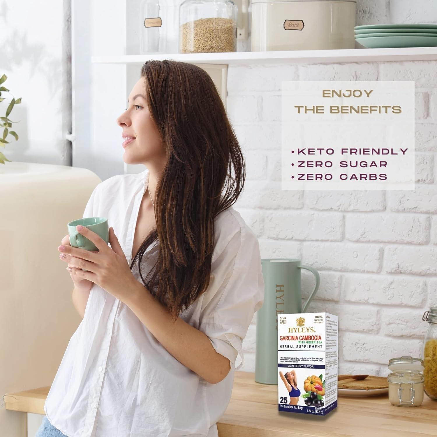 HYLEYS Tea Garcinia Cambogia Green Tea 5 Flavors Assortment - 25 Tea Bags