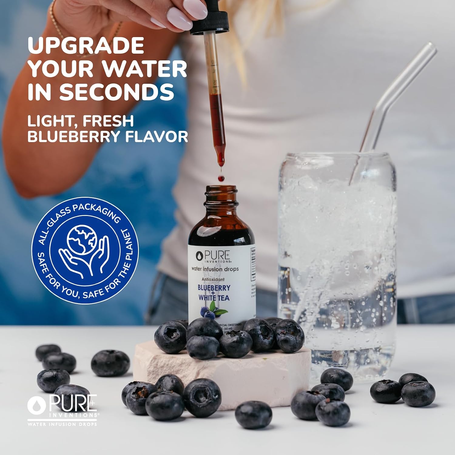 Pure Inventions Water Enhancer Drops - Refreshing and Delicious - Antioxidants, Electrolytes - No Sugar, Calories, or Artificial Sweeteners - Cranberry and Elderberry (60 Servings)