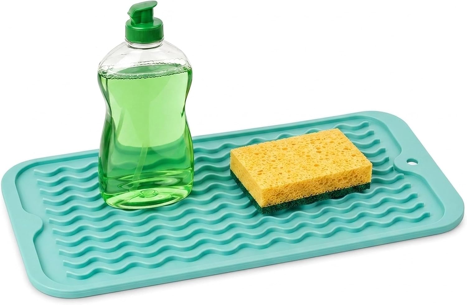 ZLR Silicone Dish Drying Mat for Kitchen Counter, Eco-Friendly Fast Dry Dish Mat, Easy Clean Multi Usage Drying Matt, Heat Resistant Trivet