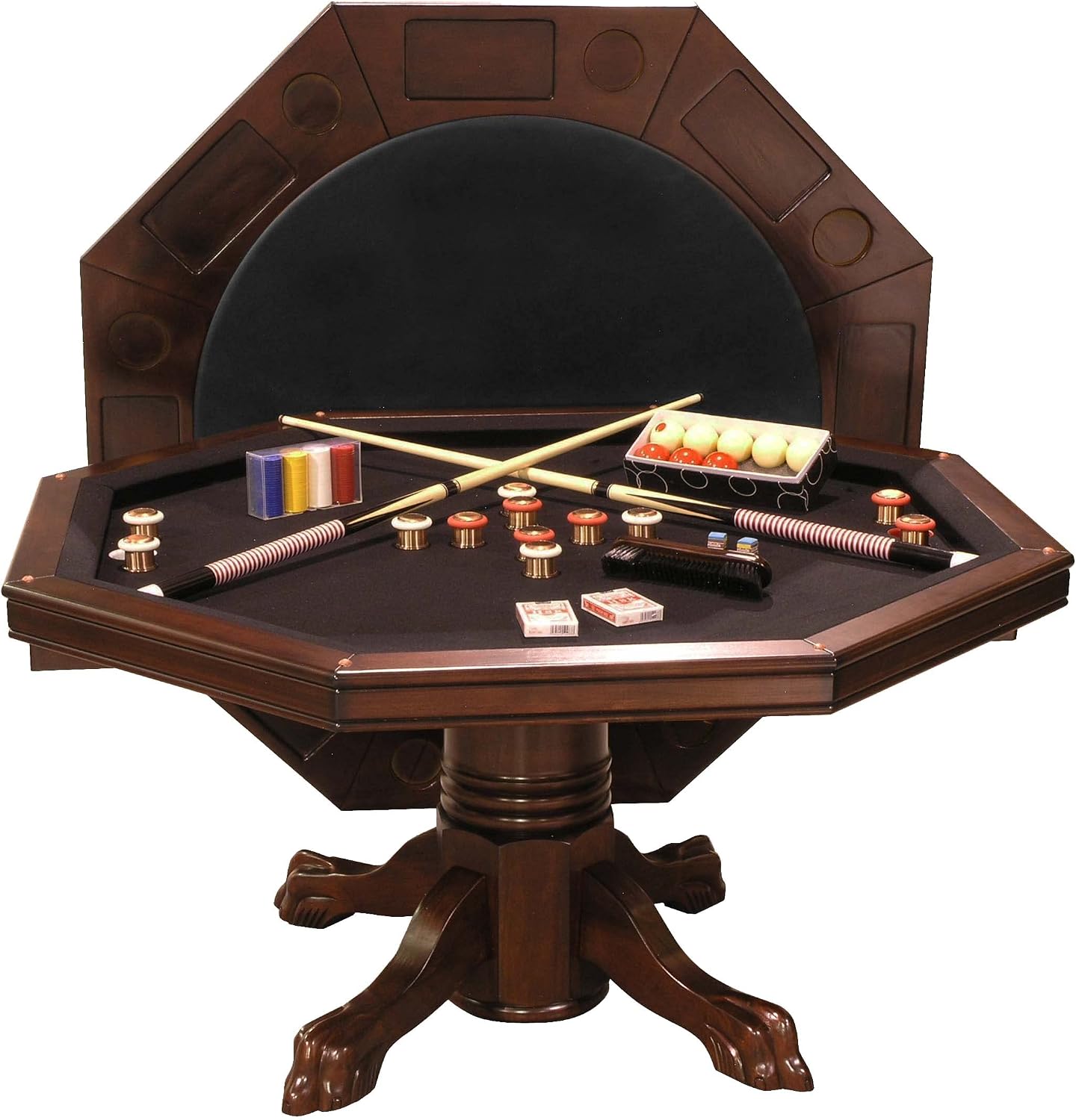 Combination 3 in 1 Poker/Game Table (Chestnut Finish)