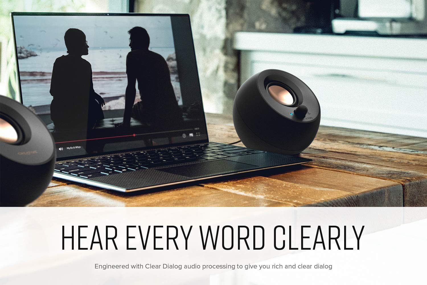 Creative Pebble V3, 2.0 USB-C Desktop Speakers, Bluetooth 5.0, Black