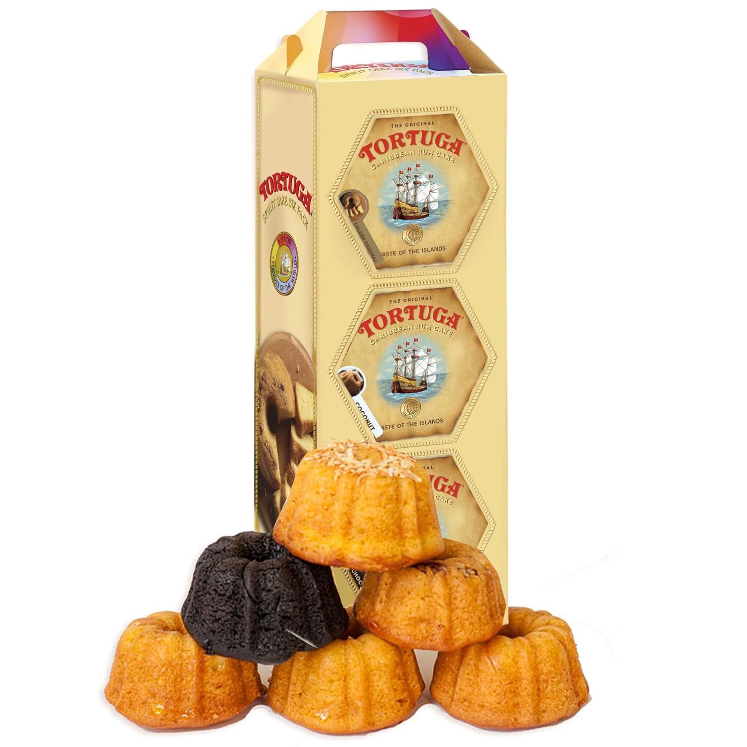 TORTUGA Provenance Rum Cake Variety Pack – 4 oz. - 6 Pack - The Perfect Premium Gourmet Gift for Stocking Stuffers, Gift Baskets