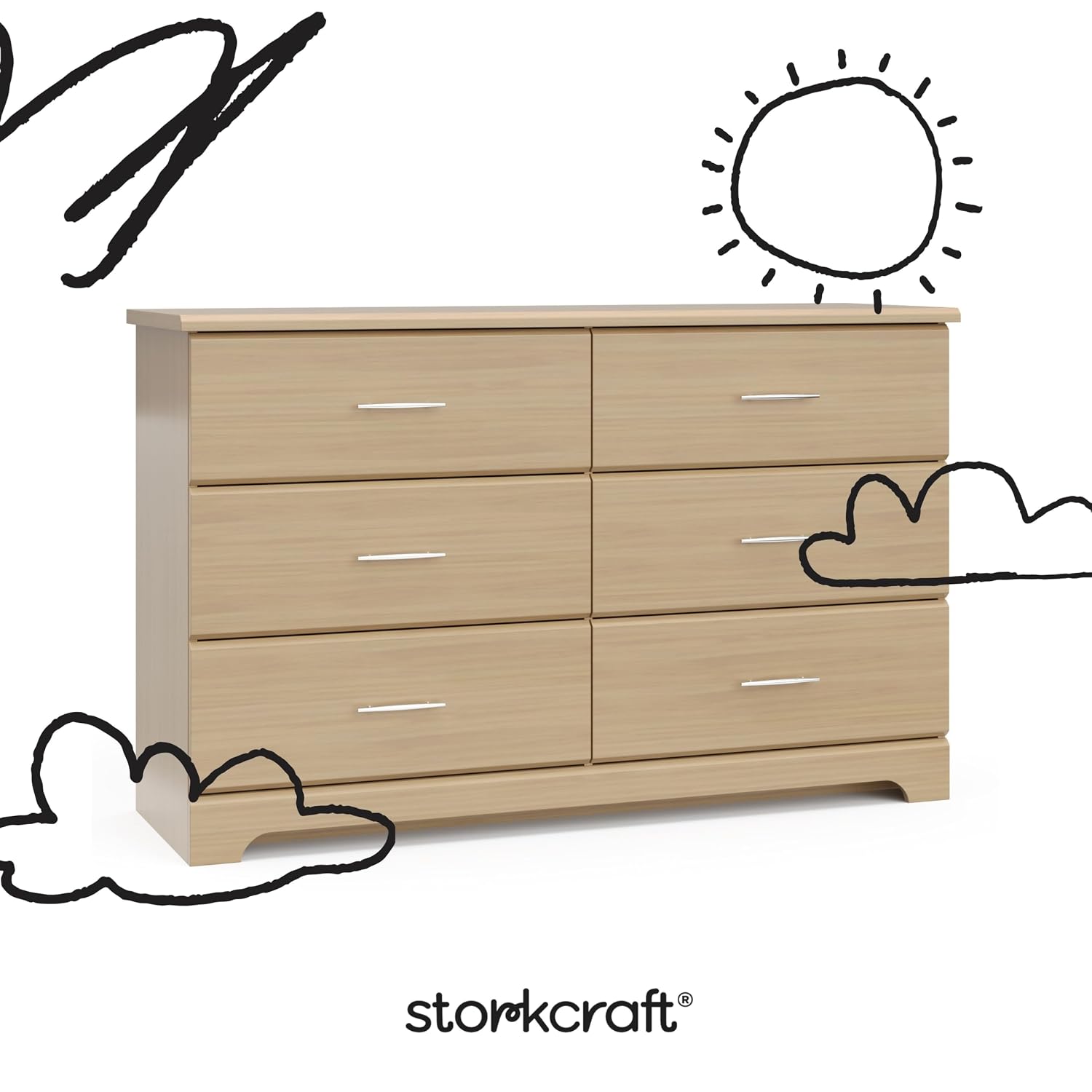 Storkcraft Brookside 2 Drawer Changing Table Dresser, Pebble Gray