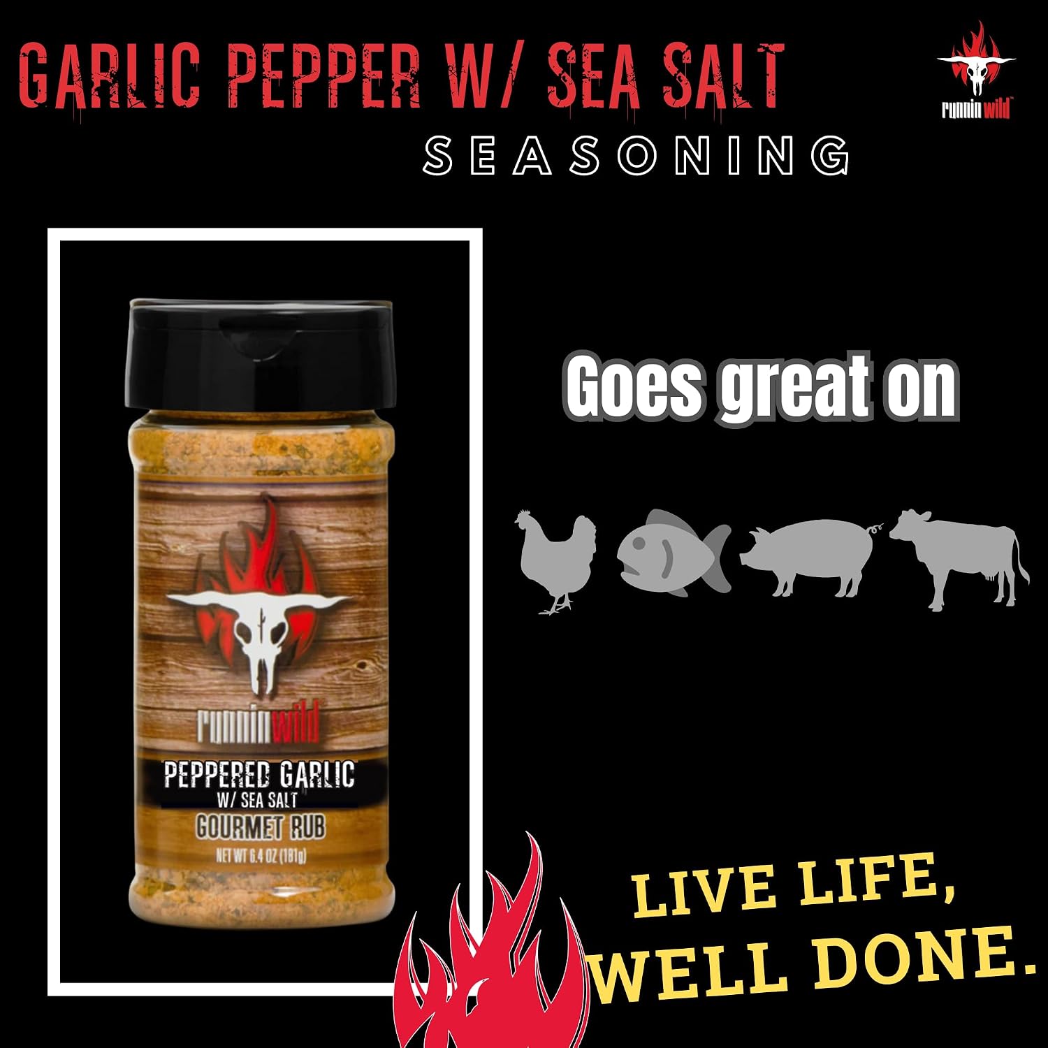 Gourmet Brisket Seasoning | Brisket Rub for Smoker or Grill | No Artificial Flavors | No MSG added | Runnin’ Wild Foods, 6.4 ounces