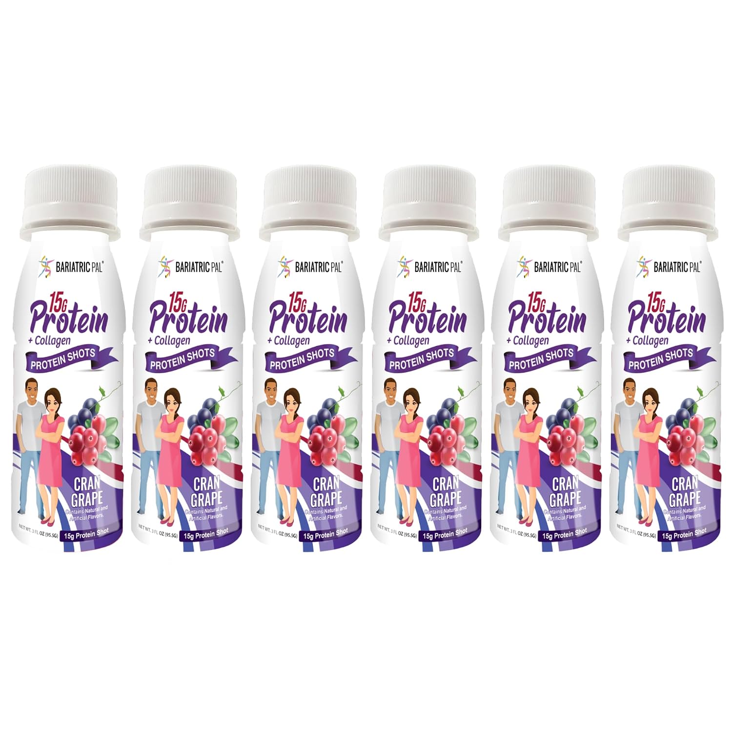 BariatricPal 15g Whey & Collagen Complete Protein Shots - Cran Grape