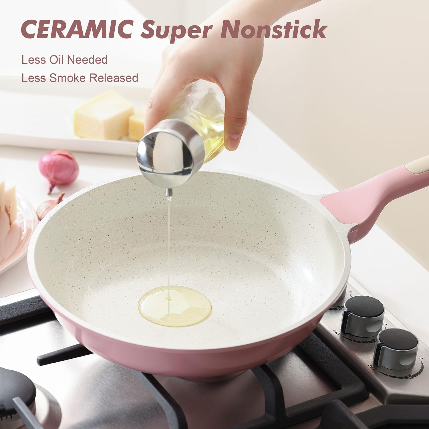 SENSARTE Nonstick Frying Pan Skillet, Swiss Granite Coating Omelette Pan, Healthy Stone Cookware Chef's Pan