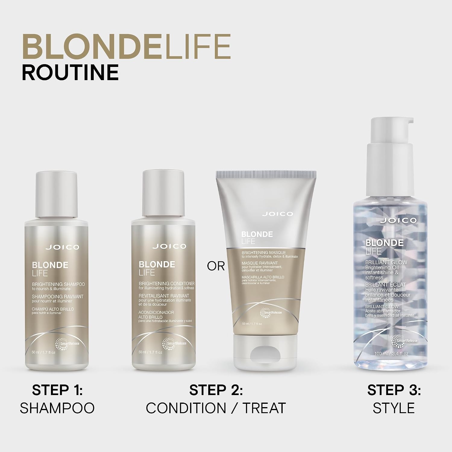 Joico Blonde Life Brightening Conditioner | For Blonde Hair | Illuminate Hydration & Softness | Add Softness & Smoothness | Sulfate Free | With Monoi & Tamanu Oil