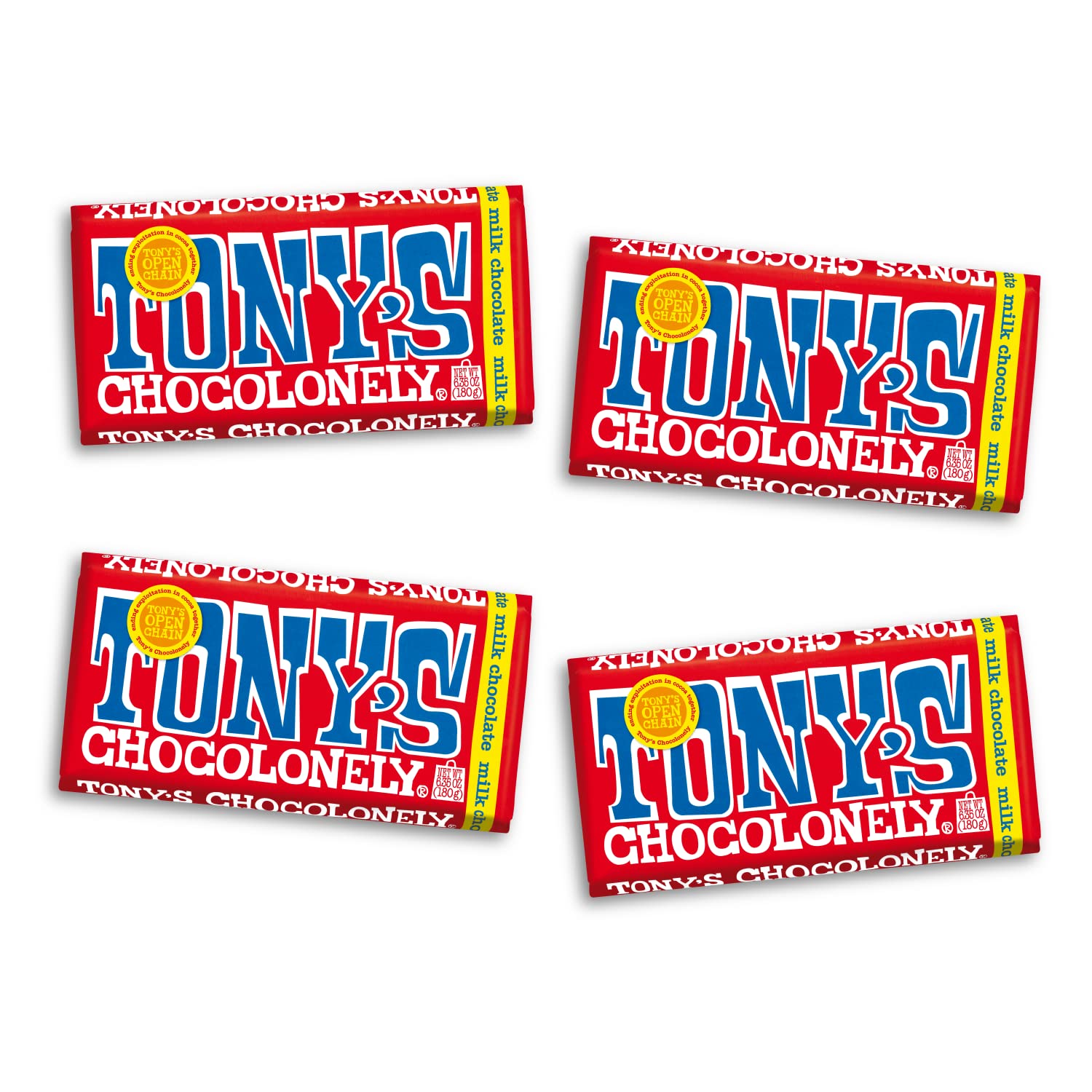 Tony’s Chocolonely Super Duper Milk Chocolate Candy Bar Bundle, Milk & White Chocolate With Sea Salt, Caramel, Pretzel Toffee, Almond, Hazelnut, Made From Quality Fairtrade Cocoa, 6 Bars, 6.35 Oz Each
