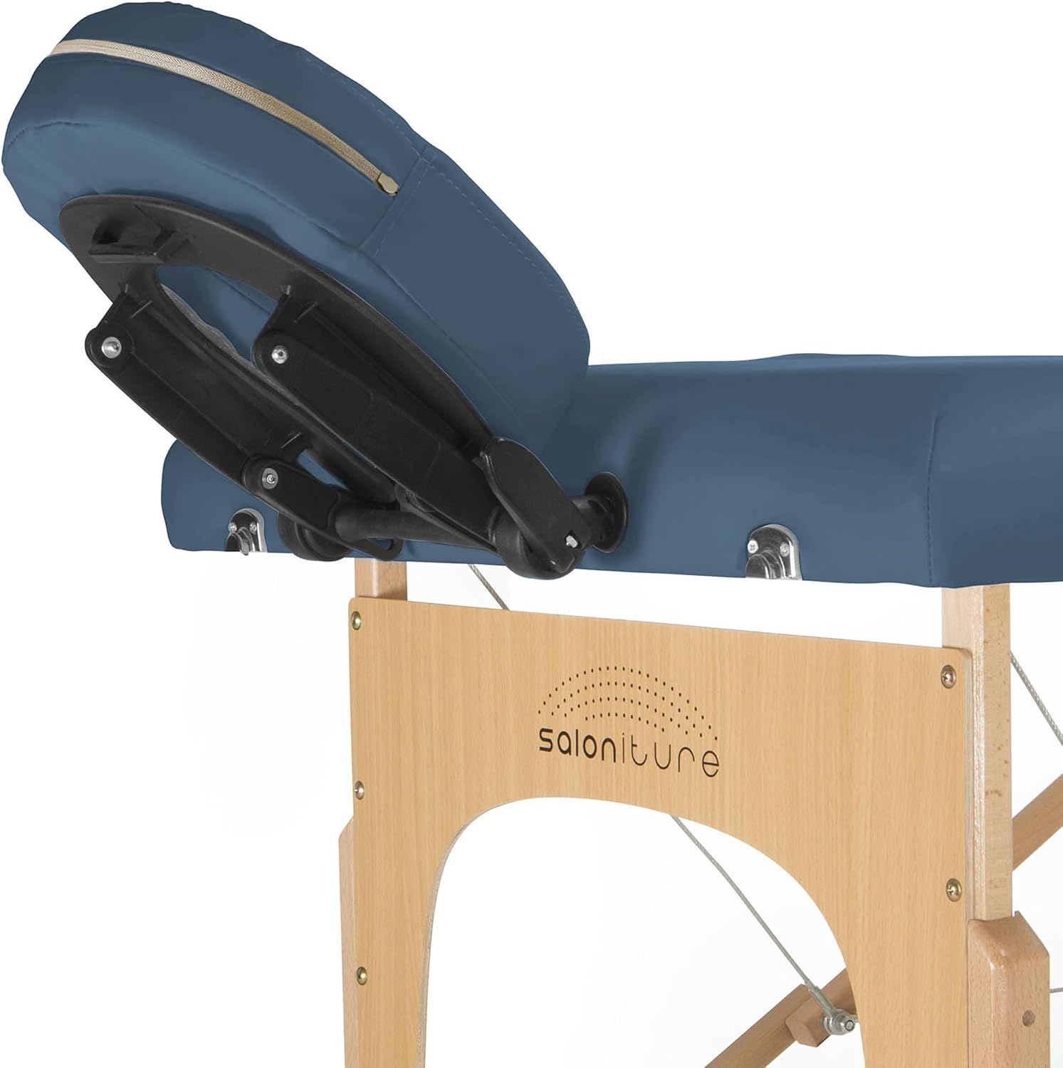 Saloniture Professional Portable Massage Table with Backrest - Black