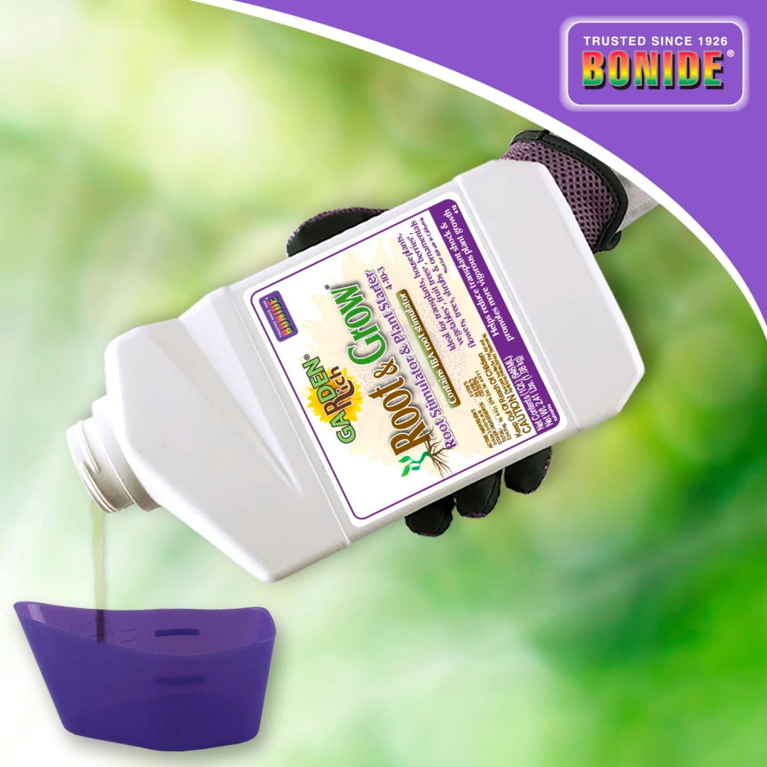 Bonide Garden Rich Root & Grow Root Stimulator & Plant Starter | 32 oz Concentrate, 4-10-3 Fertilizer For Transplanting