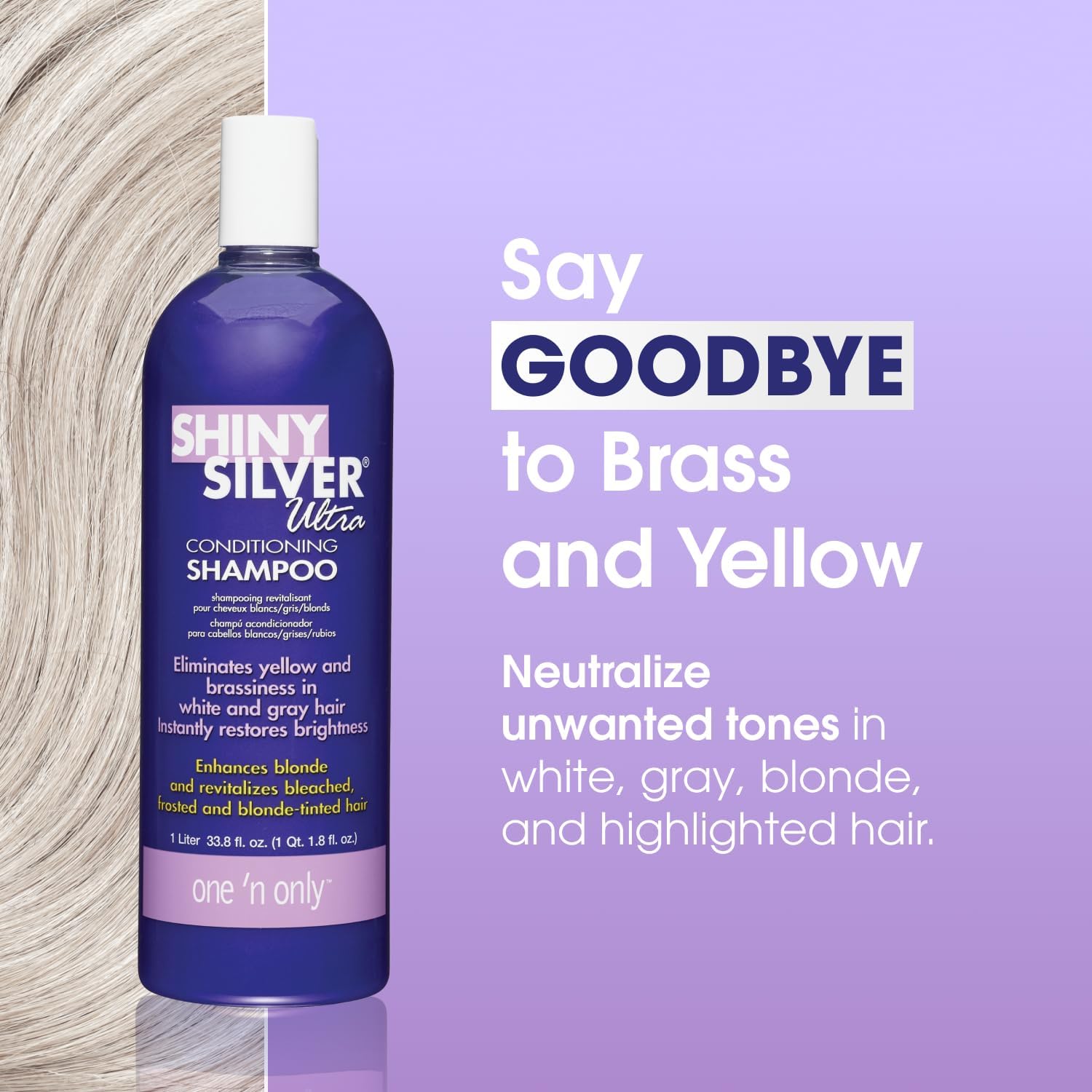 One 'n Only Shiny Silver Purple Shampoo & Blonde Hair Toner, 33.8 oz